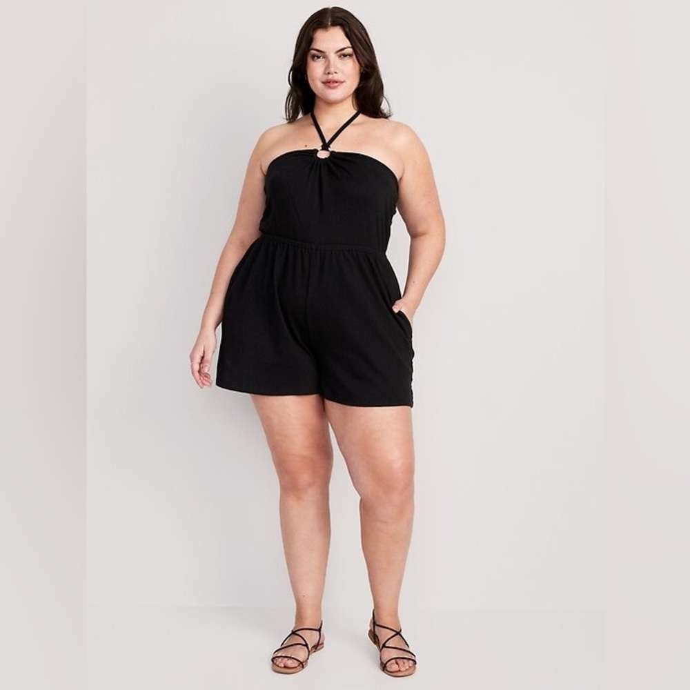 Old Navy Black Halter Romper